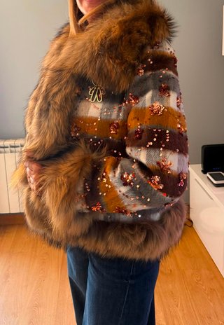 Chaqueta cuadros zorro lentejuelas