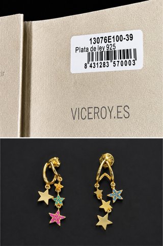 Pendientes Viceroy Estrellas Multicolor