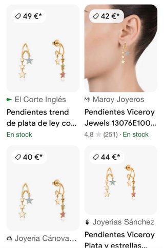 Pendientes Viceroy Estrellas Multicolor