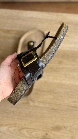 Sandalias de Piel Marrón Talla 39