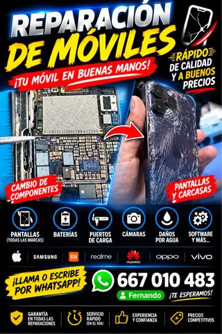 Tiene tu móvil dañado te lo reparamos