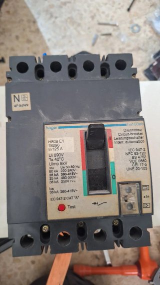 Hager H808 E1 Interruptor Automático 125A