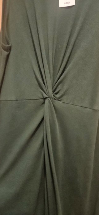 Vestido Mango verde nudo XL