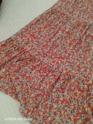Falda larga volantes floral