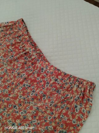 Falda larga volantes floral