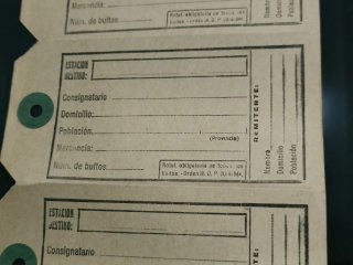 Vintage Años 70 etiquetas expedición mercancía