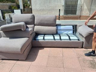 Sofá cama beige/gris