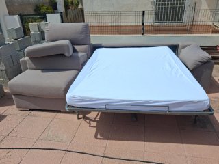 Sofá cama beige/gris