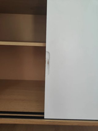 Mueble aparador madera blanco y gris