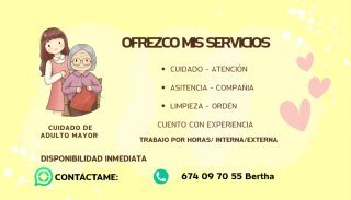 CUIDADORA ADULTO MAYOR VIGO/CANGAS O ALREDEDORES