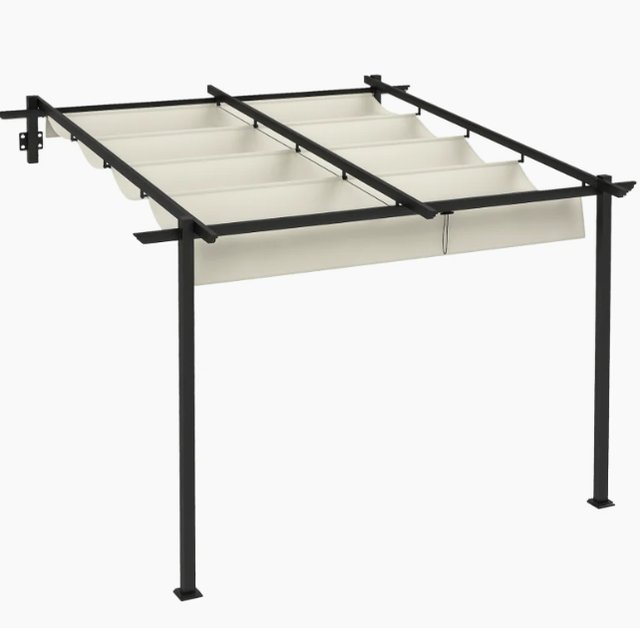 Pérgola 3x3m con Techo Retráctil Beige