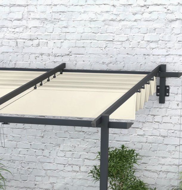 Pérgola 3x3m con Techo Retráctil Beige