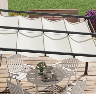 Pérgola 3x3m con Techo Retráctil Beige