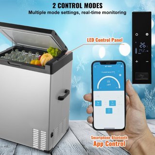 Refrigerador de Coche, Refrigerador de Coche de 12 Voltios, Congelador Portátil de Zona Única de 70 L, Rango Ajustable de -4℉ a 68℉, Enfriador de Compresor de 12/24V CC y 100-240V CA para Exterior...