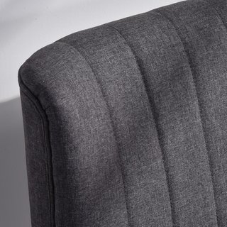 Sofá de 2 Plazas en Tejido Efecto Lino Sin Brazos Diseño a Rayas, Sofá de 2 Plazas Acolchado Ahorra Espacio Moderno con Patas de Caucho para Salón, 117X56.5X77 Cm, Gris Oscuro