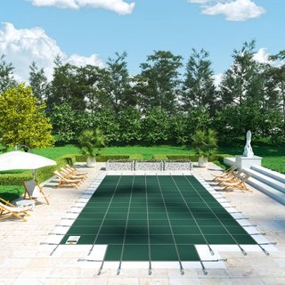 Cubierta de Seguridad para Piscina que se Ajusta a Piscinas Rectangulares Inground de 20x40 pies, Cubierta de Seguridad para Piscina con Escalón Central de 4x10 pies, Cubierta de Piscina Sólida de...