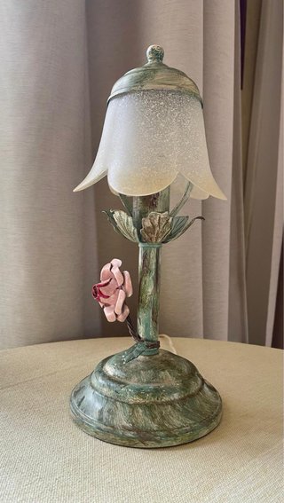 Lampada abat-jour vintage rosa metallo anni '80
