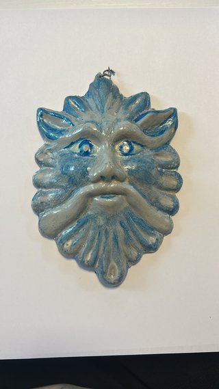 Maschera parete in ceramica smaltata - Eolo