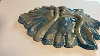 Maschera parete in ceramica smaltata - Eolo