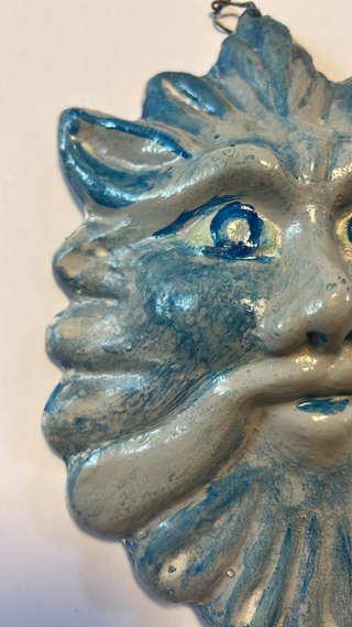 Maschera parete in ceramica smaltata - Eolo