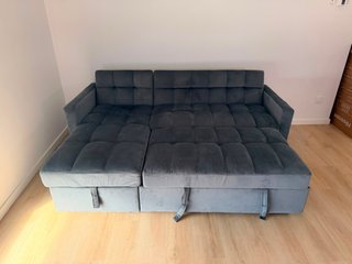 Sofá Cama Gris Chaise Longue