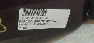 PARAGOLPES DELANTERO PEUGEOT 307 CC (S1) 2.0