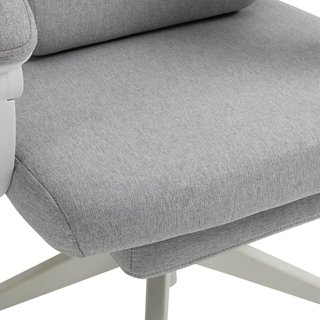 Silla De Oficina Ergonómica, Silla De Escritorio Con Ruedas, Cojín Lumbar, Reposacabezas Y Reposapiés Extraíble, Gris 62X68X117-127Cm