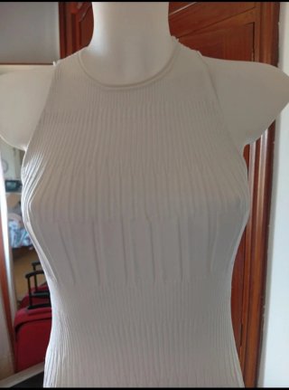 Vestido Zara Blanco  punto elástico Talla S