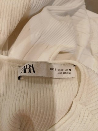 Vestido Zara Blanco  punto elástico Talla S