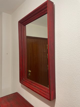 Consola y espejo recibidor madera MACIZA