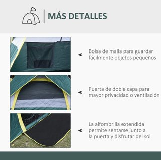 Tienda de campaña plegable con bolsa