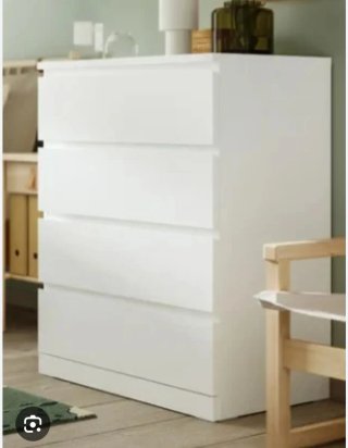 Cómoda Malm Ikea 4 cajones blanca