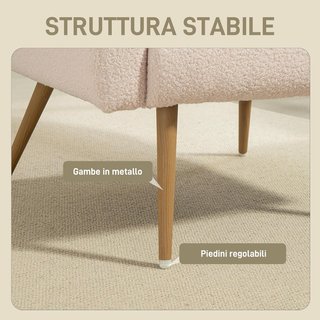Sillón para Sala de Estar Acolchado, Silloncito de Cámara en Tejido Teddy con Cojín Lumbar, Sillón de Lectura con Patas de Efecto Madera en Metal para Sala de Estar y Estudio, 77X77X83 Cm, Beige