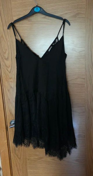 Vestido lencero Zara Collection Negro