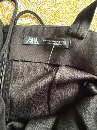 Vestido negro Zara tirantes drapeado
