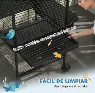 Jaula Loros con Ruedas 62.5x62.5x146cm