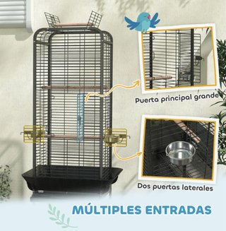 Jaula Loros con Ruedas 62.5x62.5x146cm