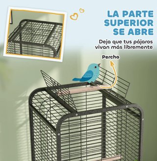 Jaula Loros con Ruedas 62.5x62.5x146cm
