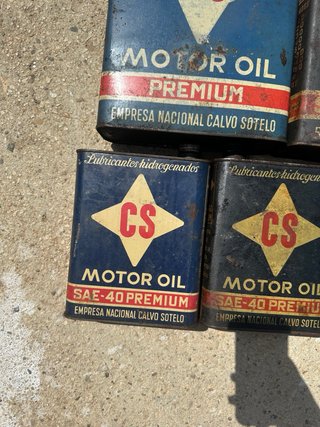 5 Latas Antiguas Aceite Motor CS
