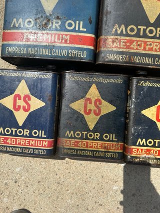 5 Latas Antiguas Aceite Motor CS