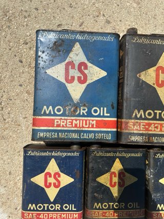 5 Latas Antiguas Aceite Motor CS