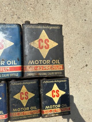 5 Latas Antiguas Aceite Motor CS