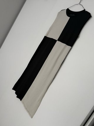 Vestido Sfera Talla S Negro  y Beige Bloques