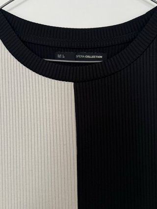 Vestido Sfera Talla S Negro  y Beige Bloques