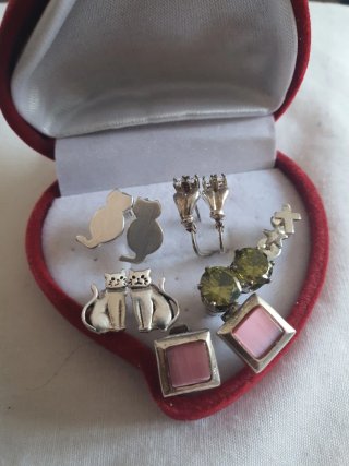 Lote 6 pares Pendientes Plata de Ley 925