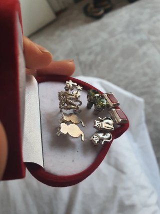Lote 6 pares Pendientes Plata de Ley 925