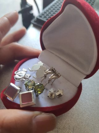 Lote 6 pares Pendientes Plata de Ley 925