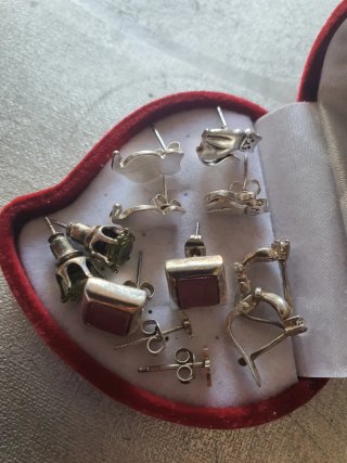 Lote 6 pares Pendientes Plata de Ley 925