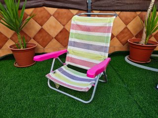 Tumbona plegable de playa multicolor