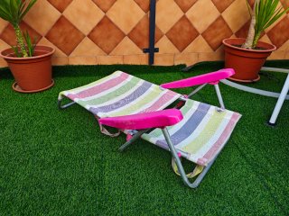 Tumbona plegable de playa multicolor